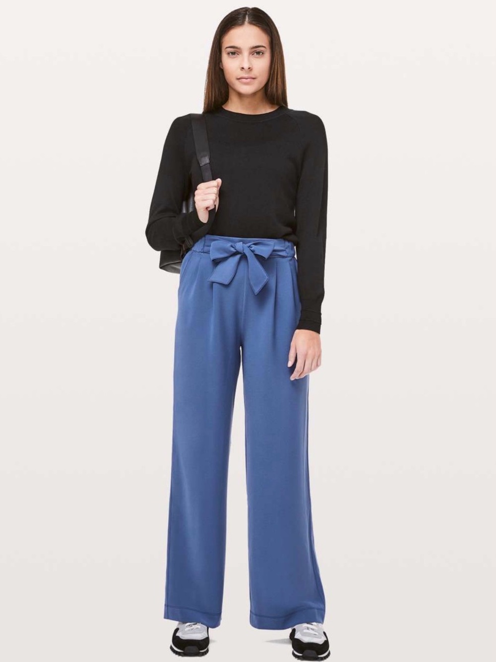 Lululemon Noir Gatsby Woven Blue Pant High-Rise Sz 10 Inseam 30"